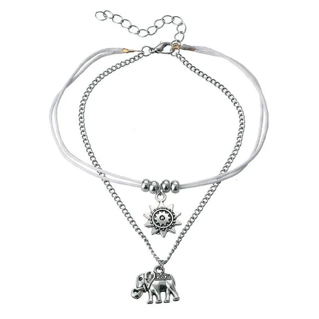 Boho Pendent Double Layer Anklet
