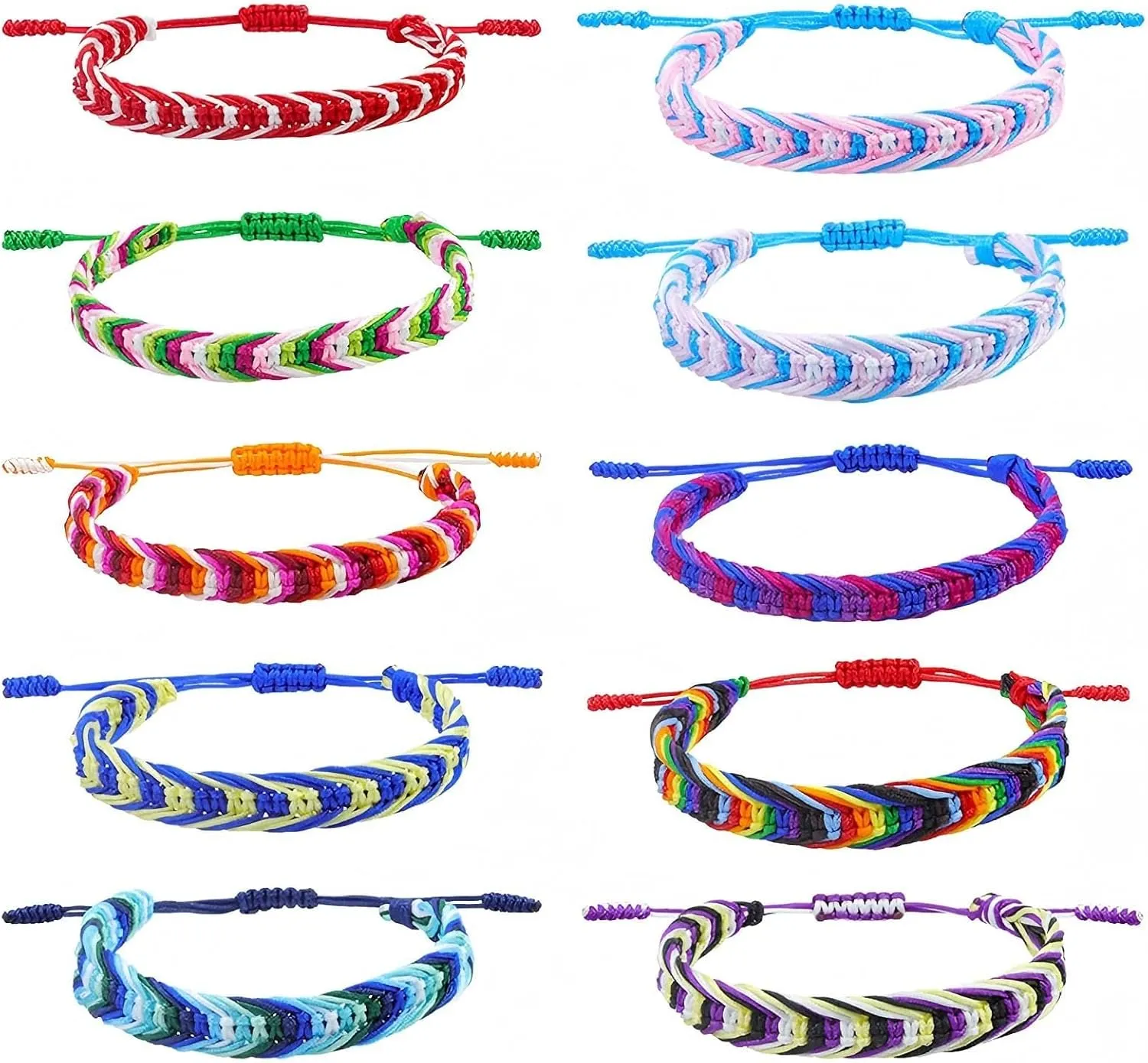Boho Style Colorful Woven Bracelet Anklet for Women and Men,Rainbow sky blue green grass Summer Rope Jewelry Gift