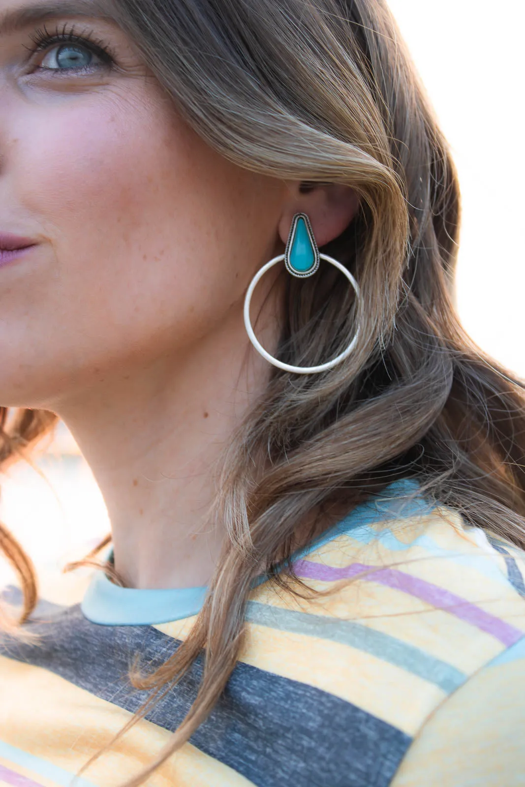 Bowie Turquoise & Silver Stud Earrings