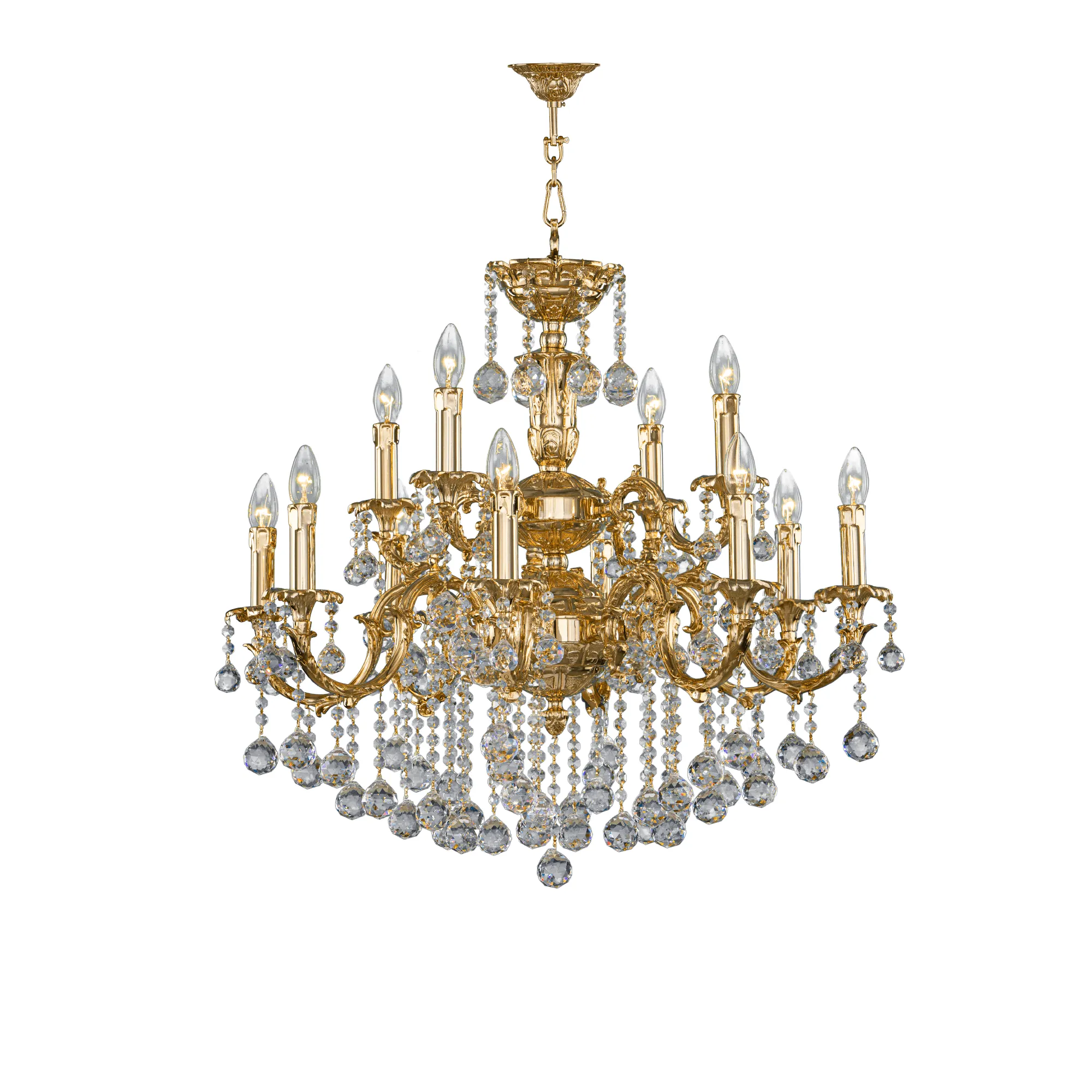 Brass Chandelier 12 Bulbs