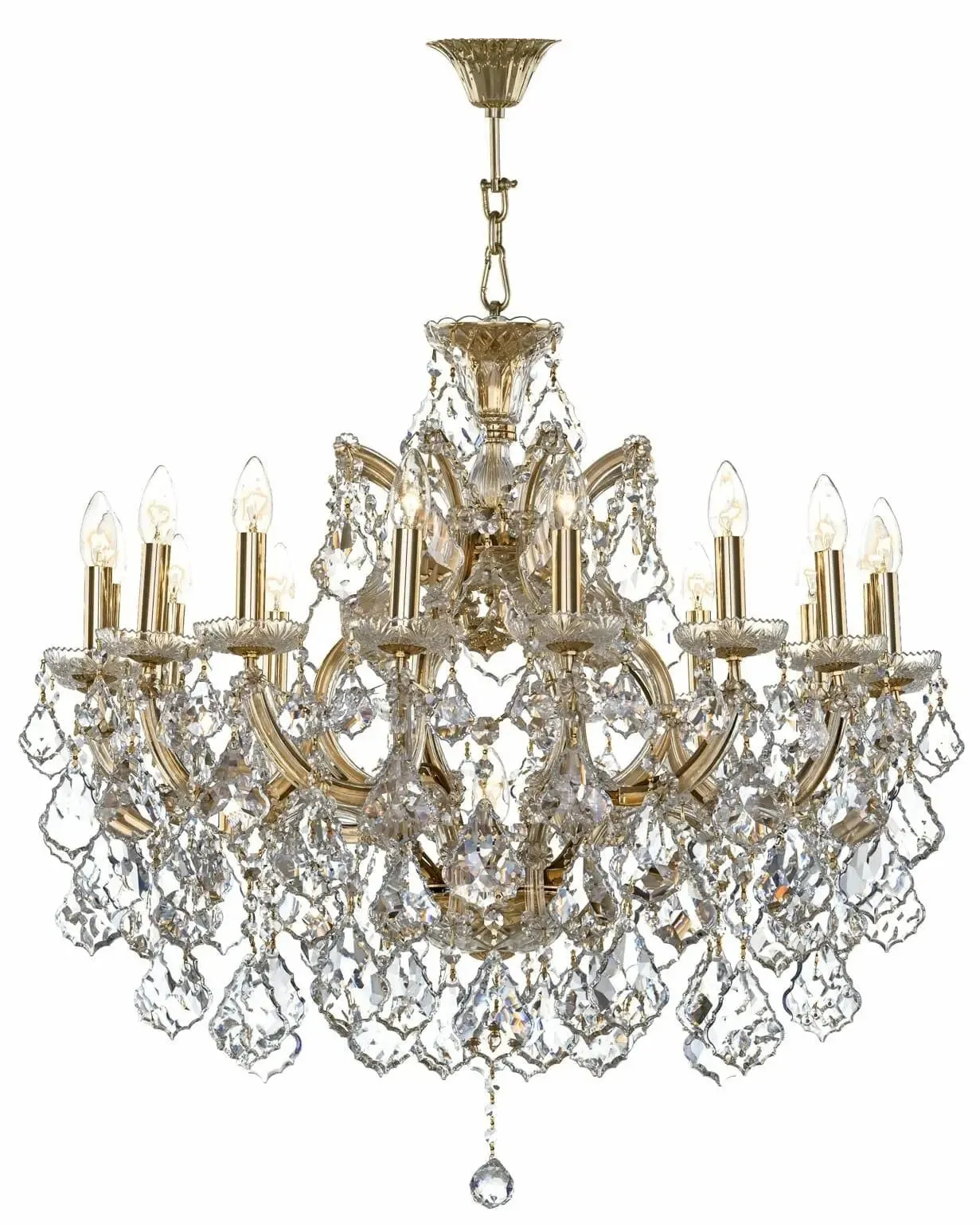 Chandelier Asfour Gold Pend 17 Bulb