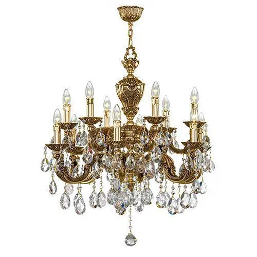 Chandelier Brand Asfour 12 Bulbs Gold Oxide