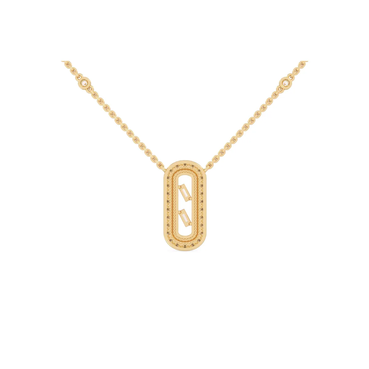 Charming Baguette Lab Grown Diamond Necklace