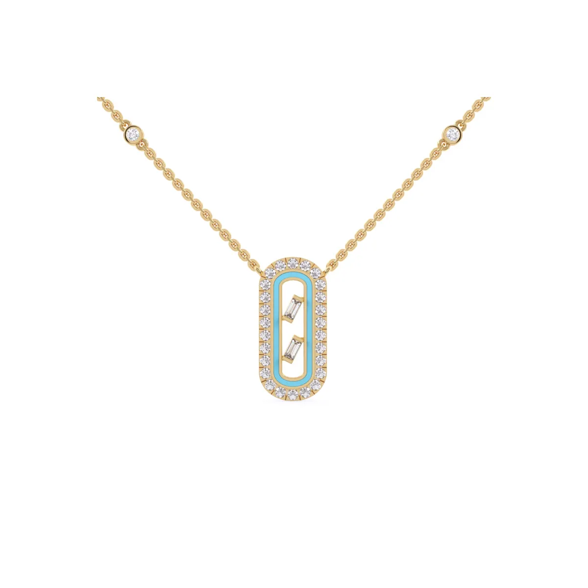 Charming Baguette Lab Grown Diamond Necklace