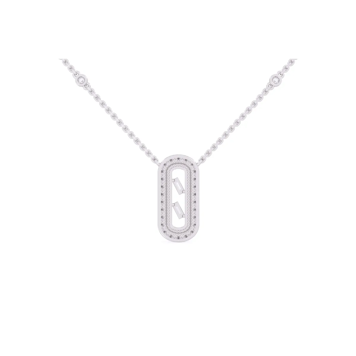 Charming Baguette Lab Grown Diamond Necklace