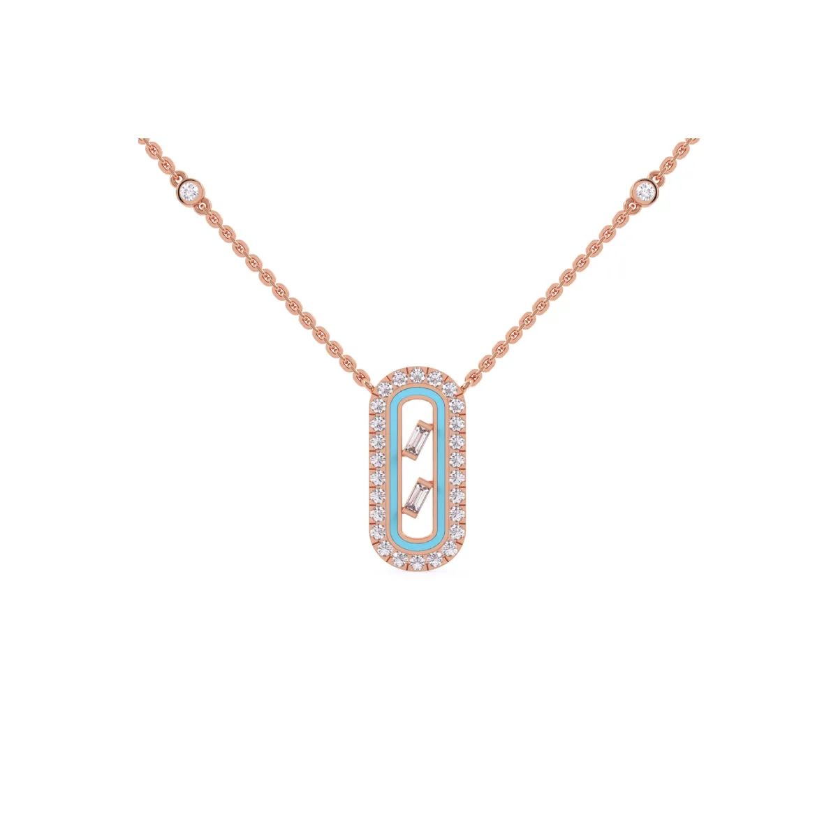 Charming Baguette Lab Grown Diamond Necklace