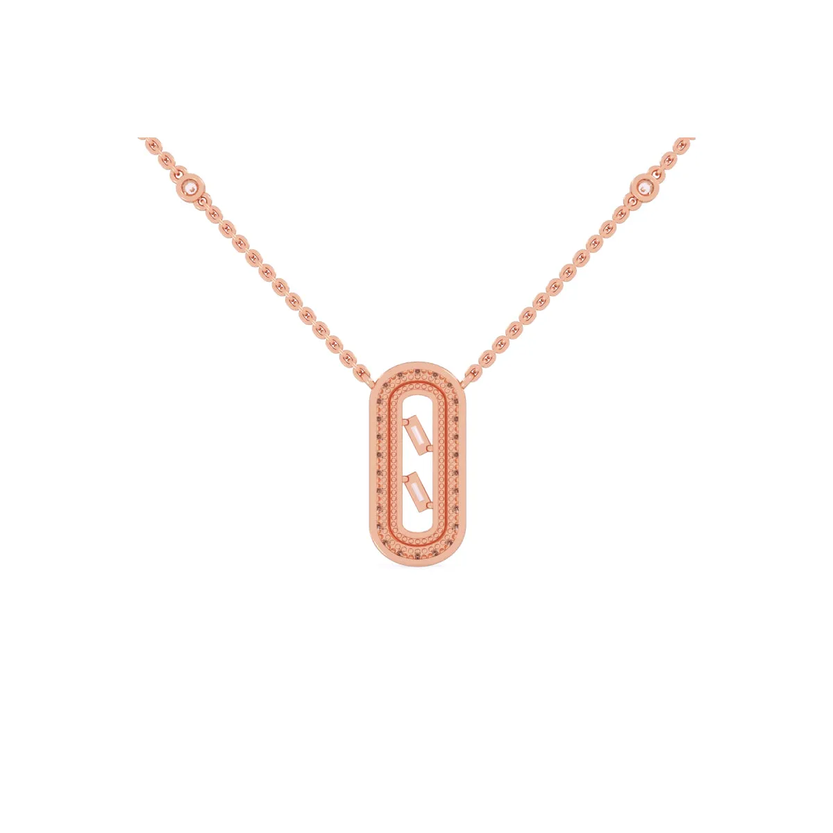 Charming Baguette Lab Grown Diamond Necklace