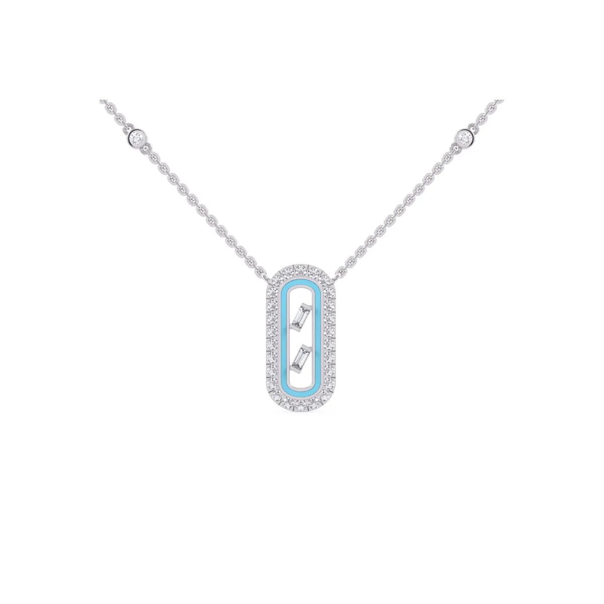 Charming Baguette Lab Grown Diamond Necklace