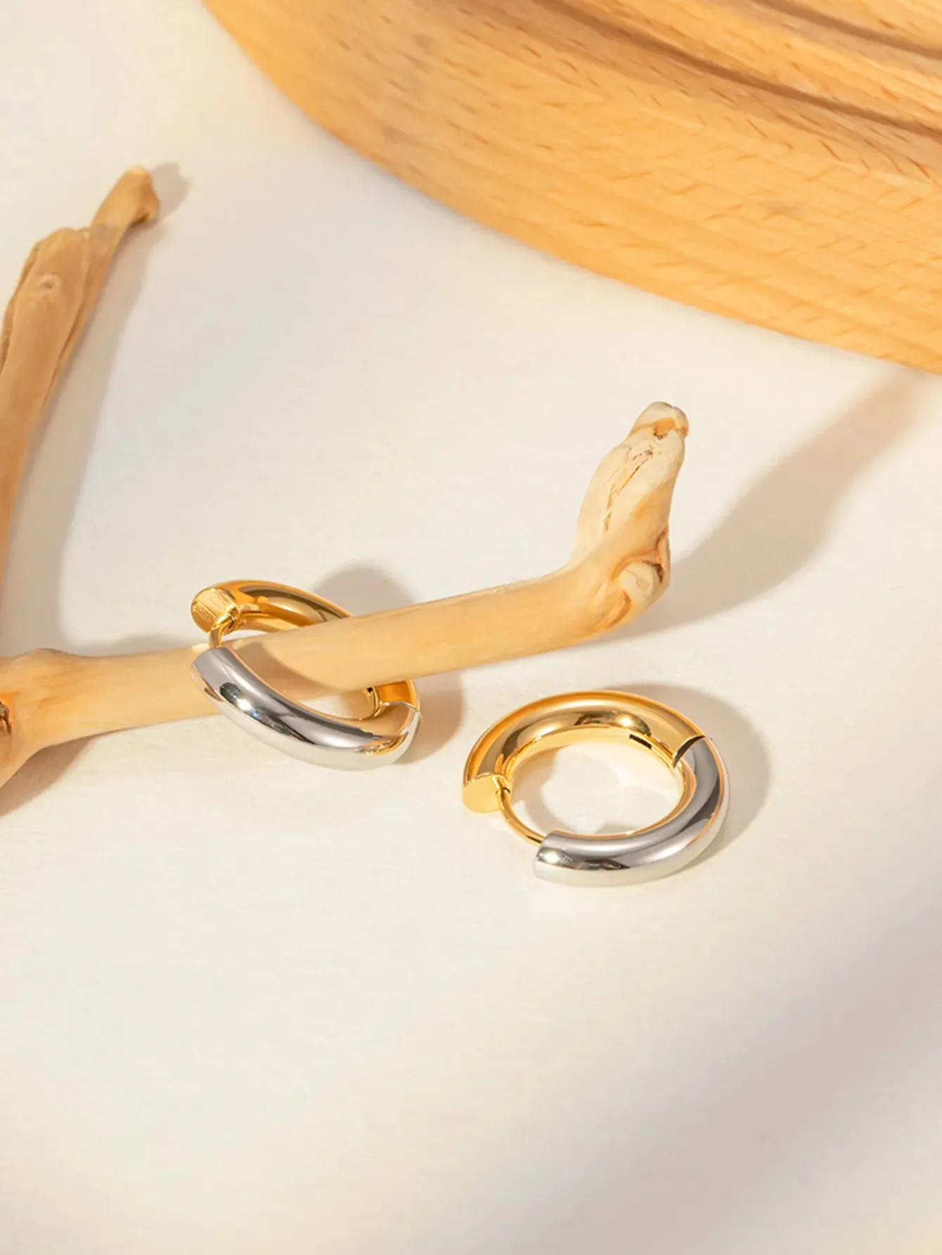 Chunky Steel Hoop Earrings
