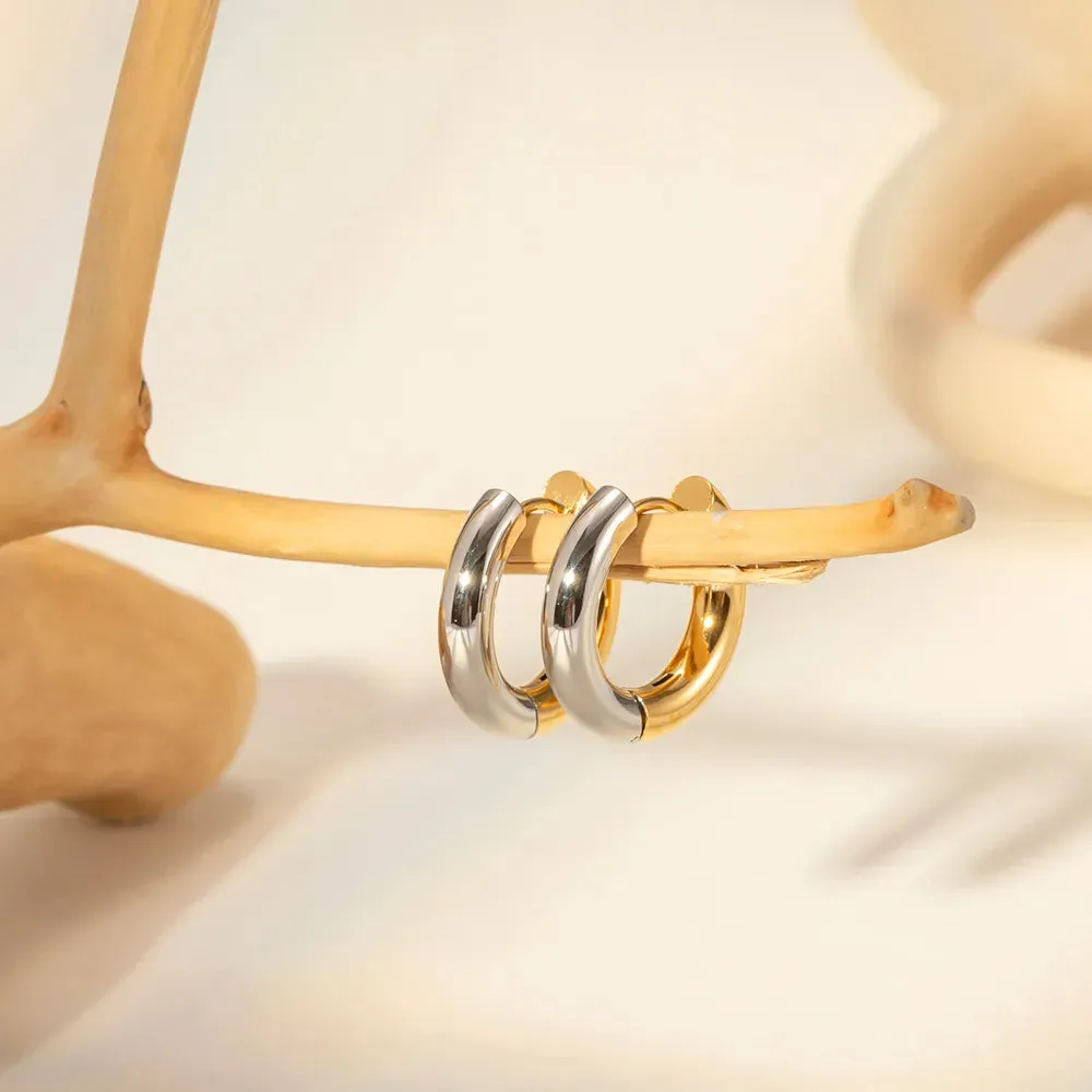 Chunky Steel Hoop Earrings