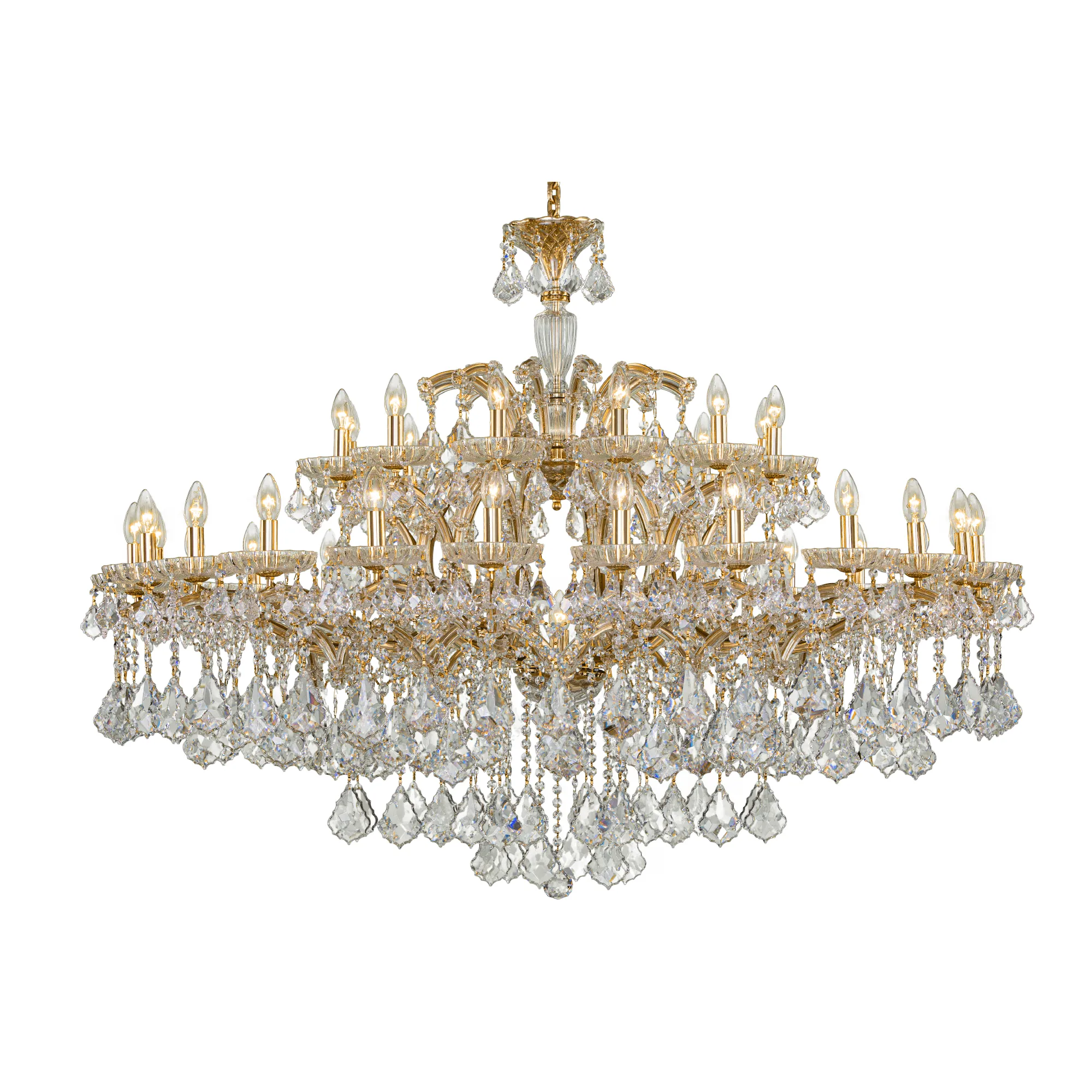 Classic Chandelier 37 Bulbs Gold