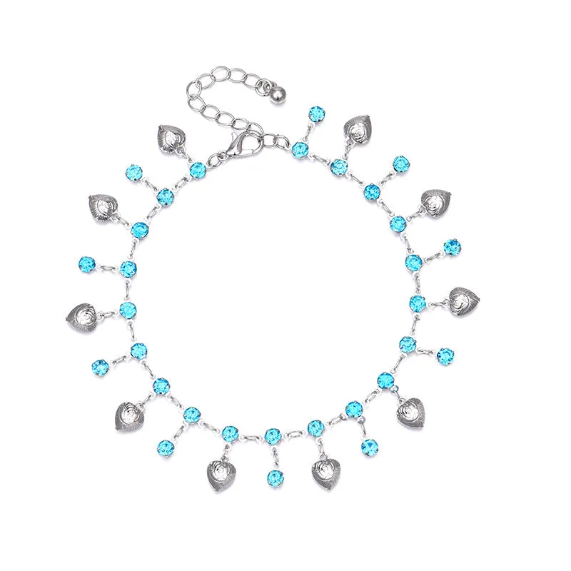 Classical Blue diamond love bell Anklet