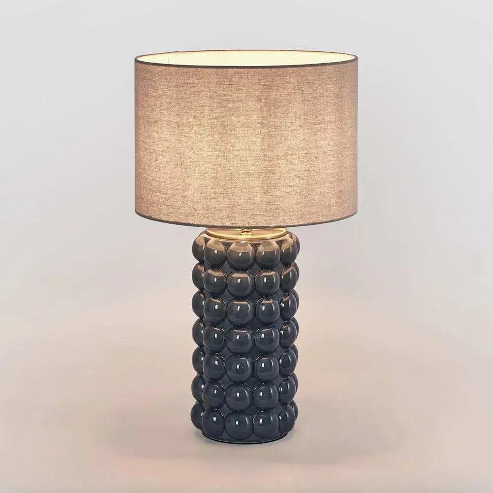 Condotti Blue Table Lamp with Linen Shade