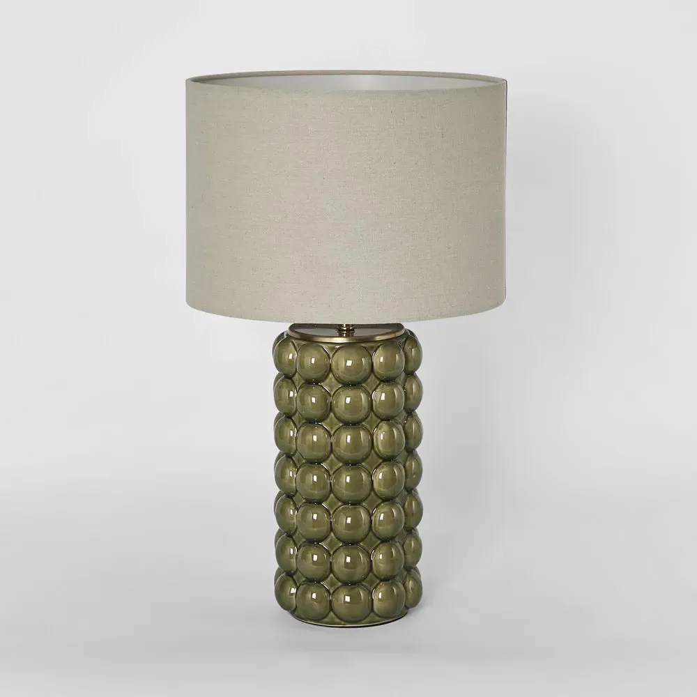 Condotti Green Table Lamp with Linen Shade