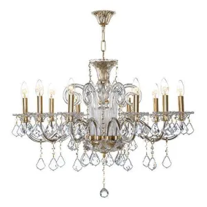 Crystal Chandelier 10 Bulbs Color Gold
