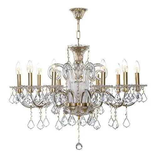 Crystal Chandelier 10 Bulbs Color Gold