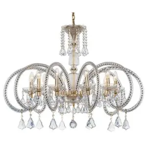 Crystal Chandelier 10 Bulbs Gold