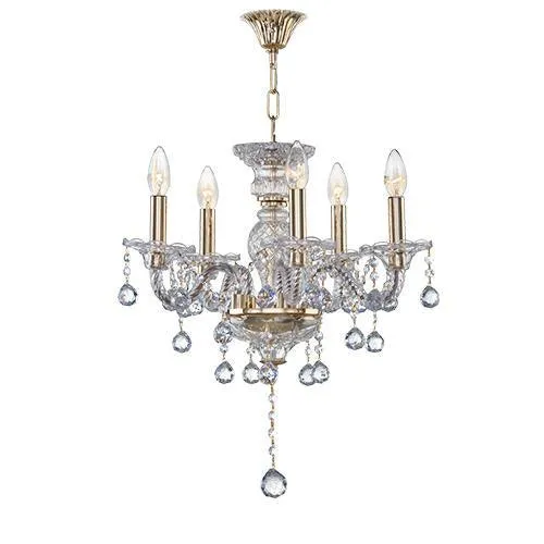 Crystal Chandelier Asfour 5 Bulbs