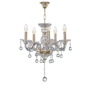 Crystal Chandelier Asfour 5 Bulbs