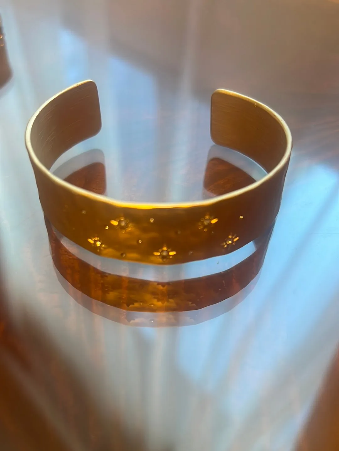 Crystal pounded cuff