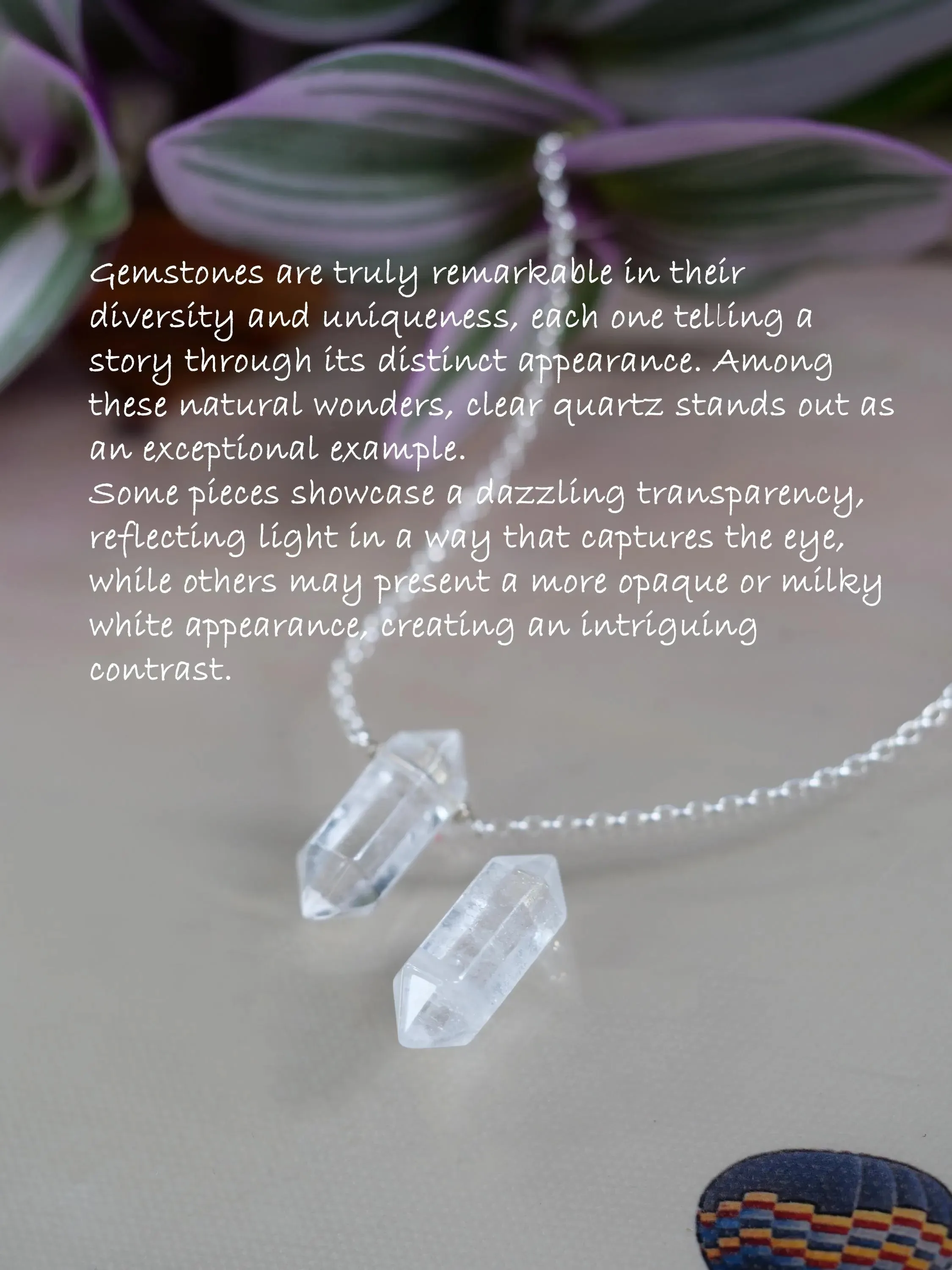 Crystal Quartz Point Natural Gemstone Sterling Silver Pendant Necklace,Genuine Top Grade Gift Jewelry,Women Fashion Crystal Energy Jewellery