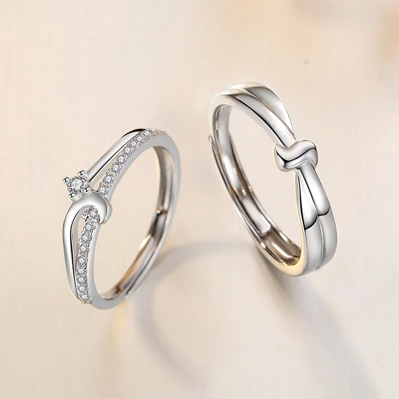 Custom Engraved Knot Wedding Bands for Couples