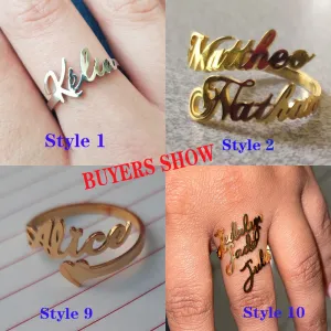 Customized Name Rings  Personalized Stackable Name
