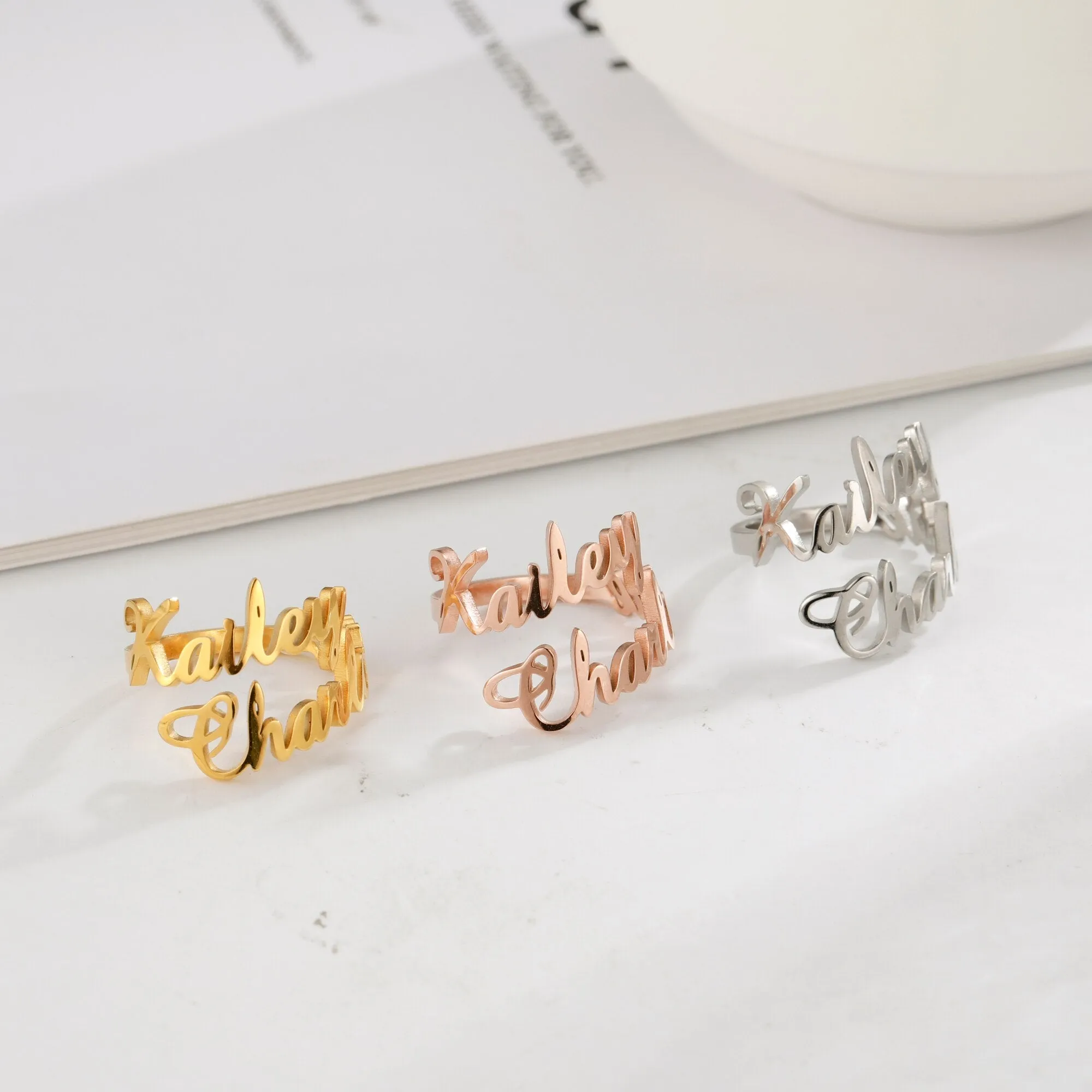 Customized Name Rings  Personalized Stackable Name