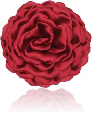 Dainty Silk Satin Rose Flower Extra Large Big Brooches Lapel Pins Delicate Elegant Fabric Flowers Oversized Brooch Pin for Women Wedding Party Banquet Dress Suit Clothes Accessories Jewelry Gifts 110mm
