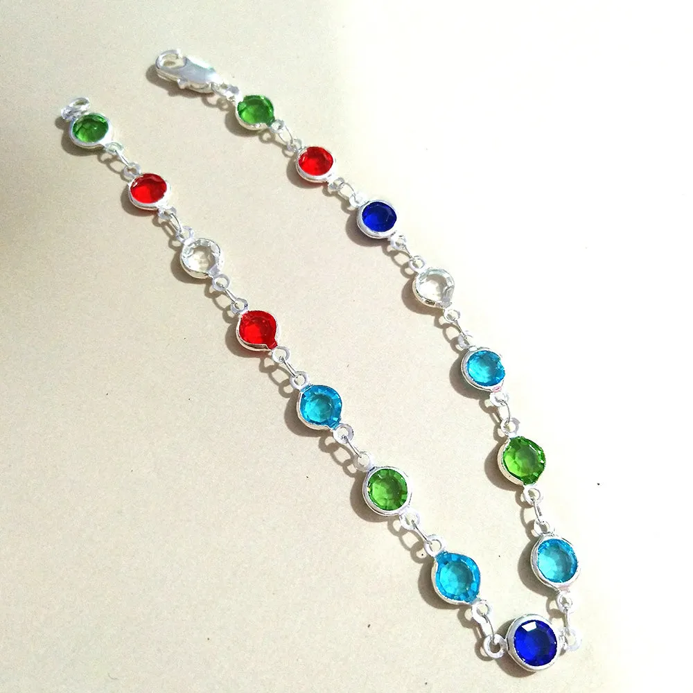 Designer original color rhinestone chain anklet