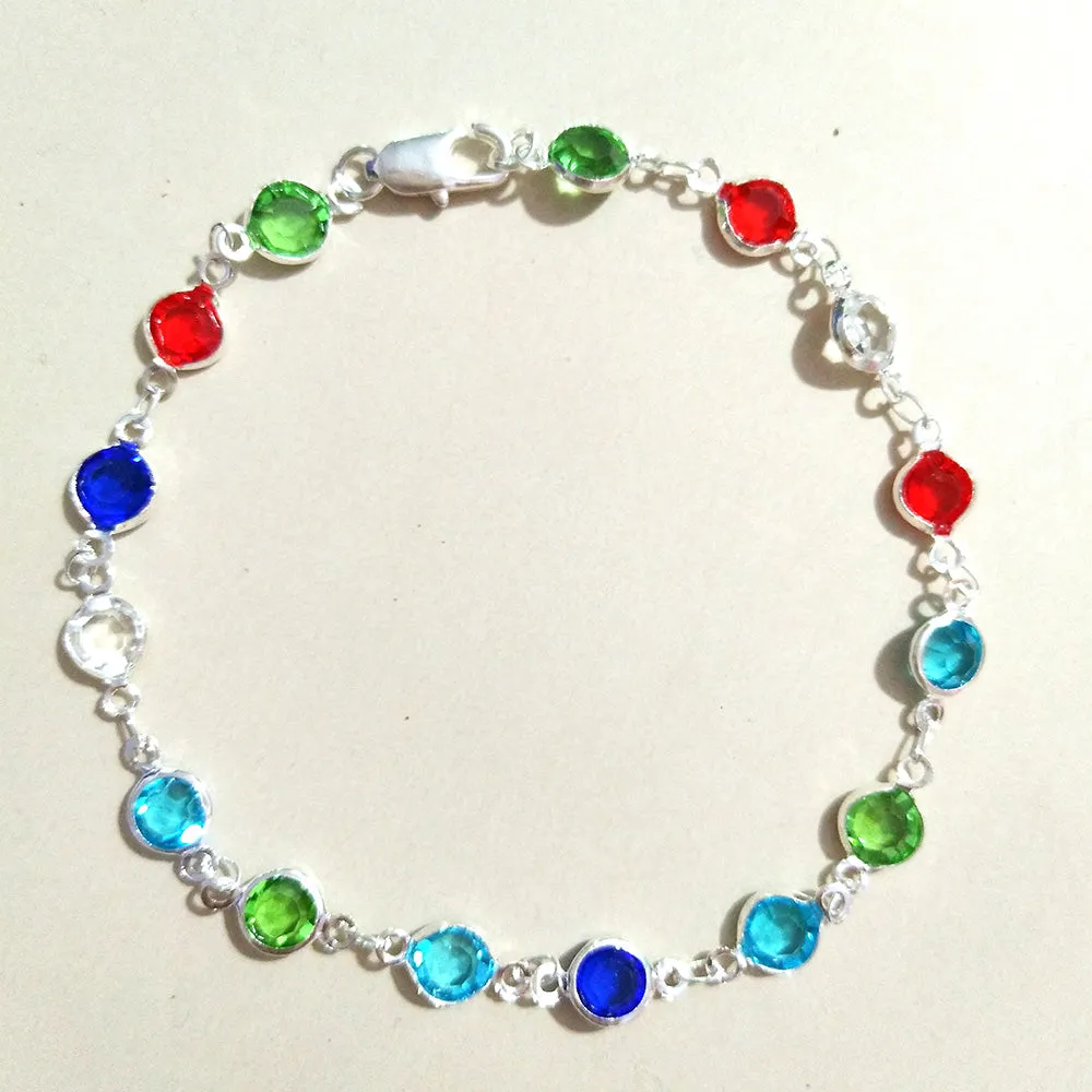 Designer original color rhinestone chain anklet
