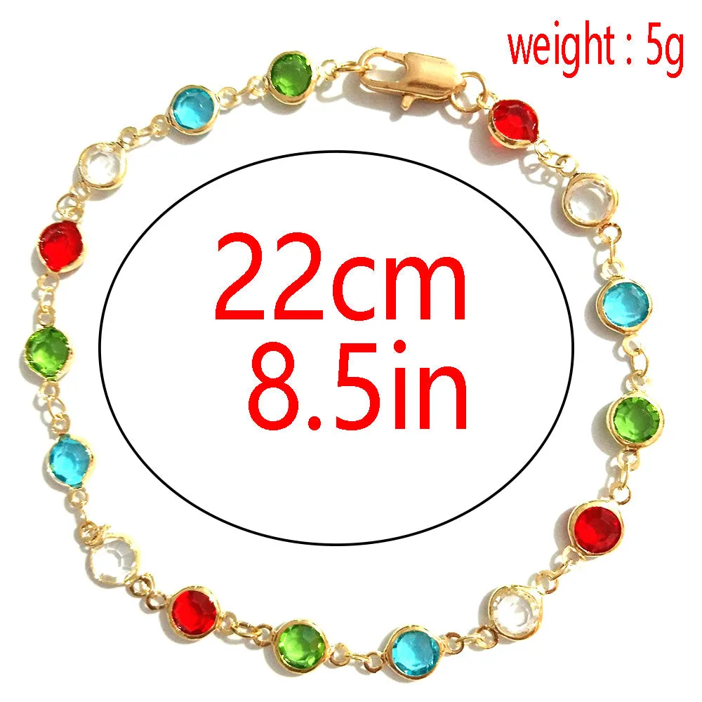 Designer original color rhinestone chain anklet