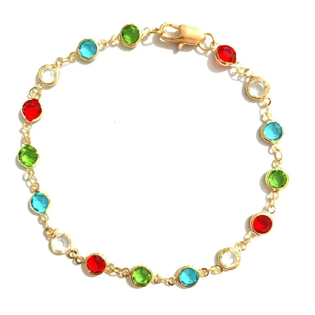 Designer original color rhinestone chain anklet