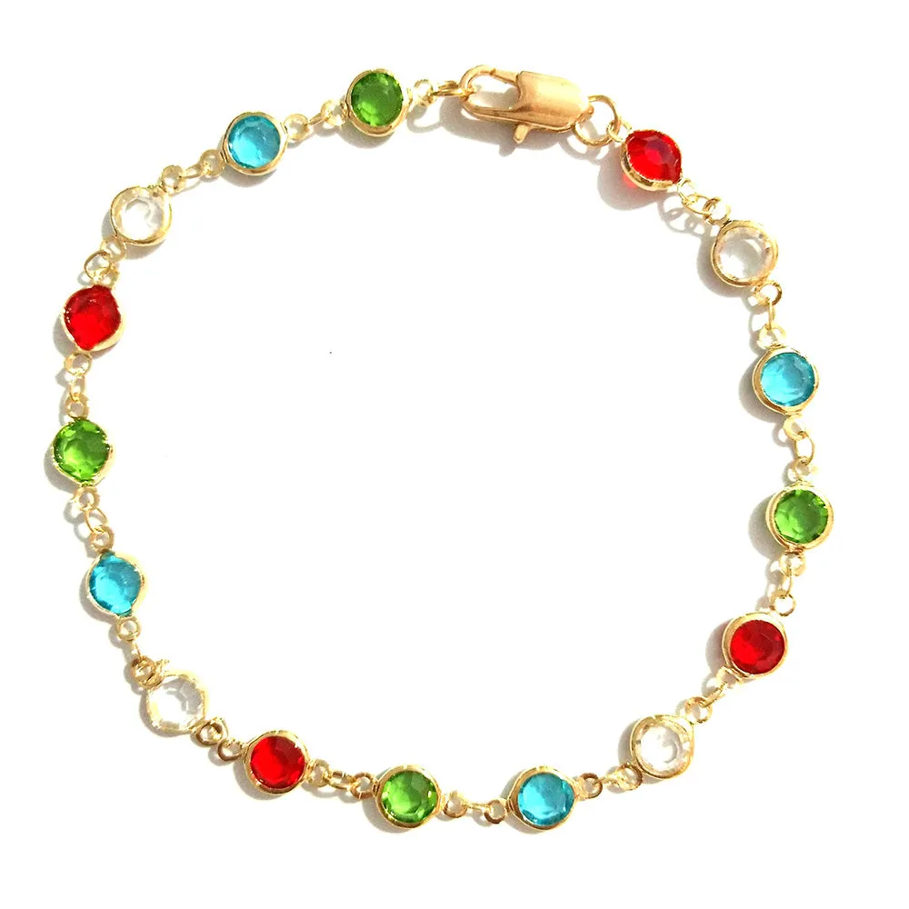 Designer original color rhinestone chain anklet