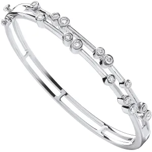 Diamond Fancy Bangle 1.00ct H-SI Quality in 18K White Gold