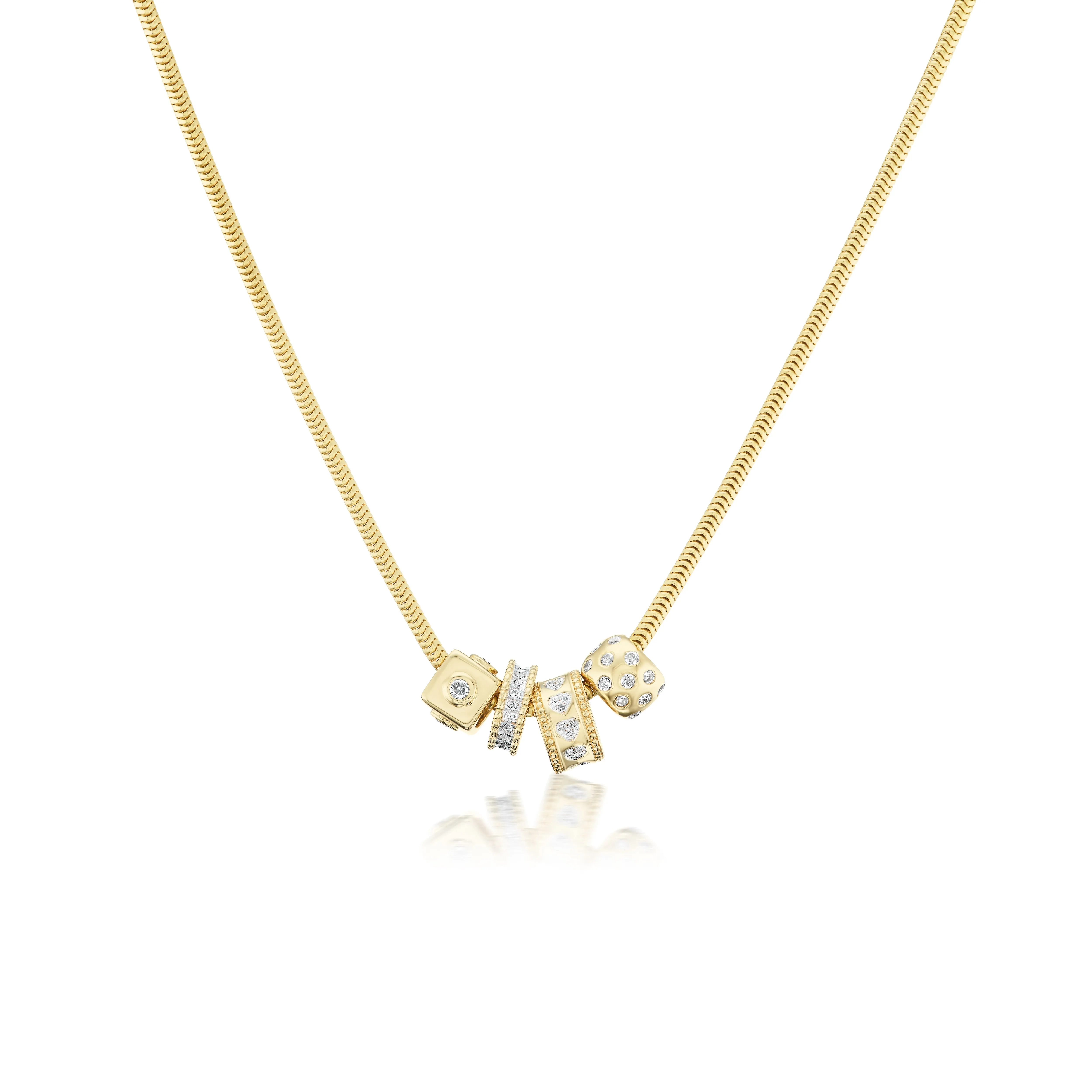 Diamond Heart Rondelle Bead