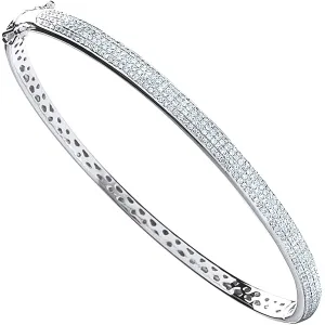 Diamond Pave Bangle 0.86ct H-SI Quality in 9K White Gold