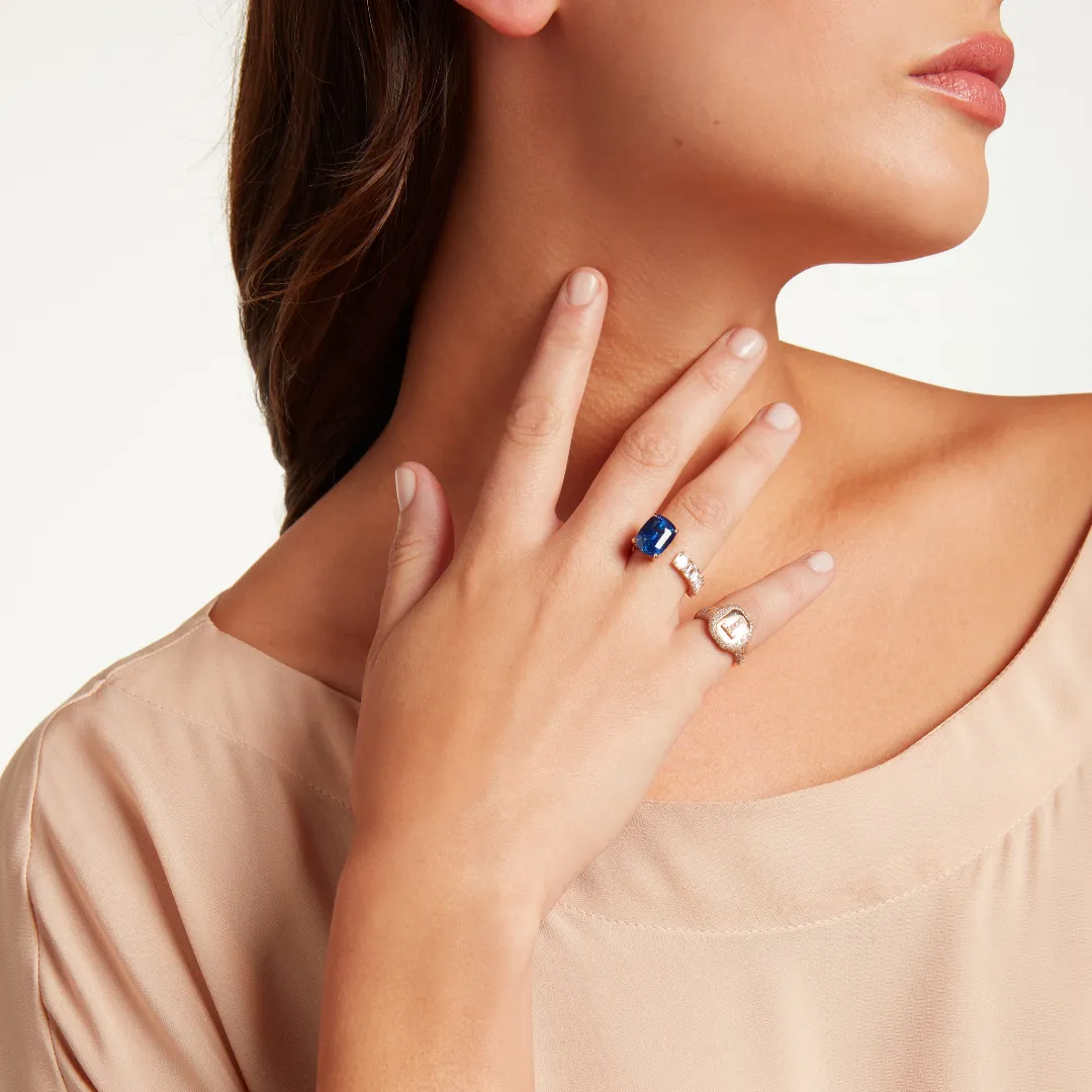 DIAMOND PAVE INITIAL PINKY RING