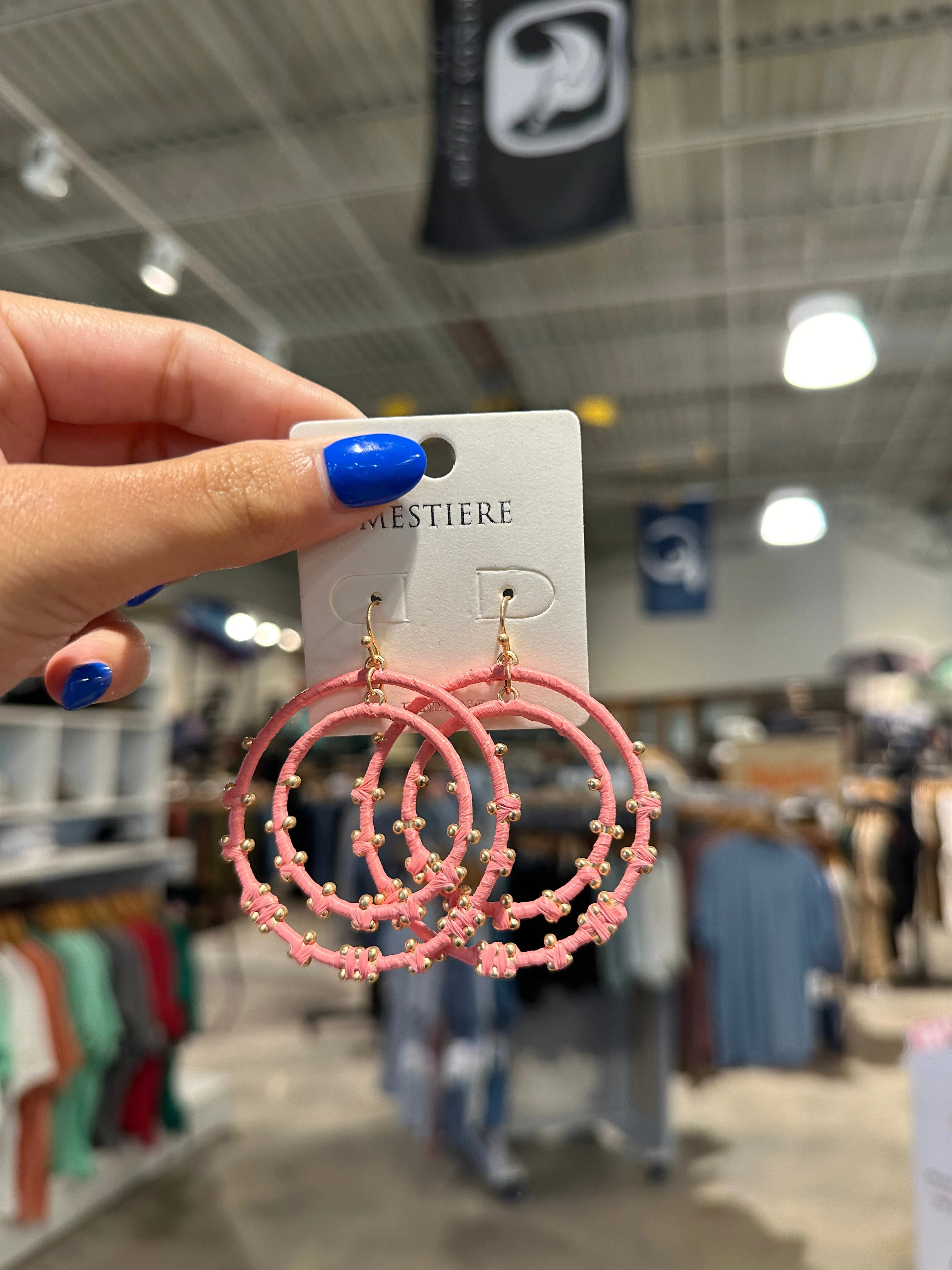 Double Gold Beaded Hoops