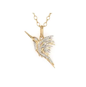 Double Sided Rainbow & Diamond Colibri Pendant