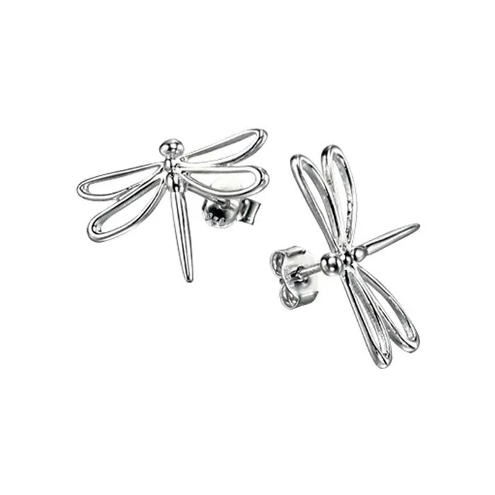 Dragonfly Stud Silver Earrings