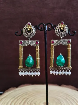 Dual Tone Dangler Earrings | Sarichka
