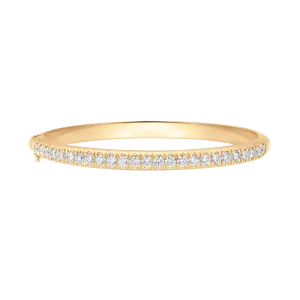 Dujour Small Gold and Diamond Single Row Oval Bangle