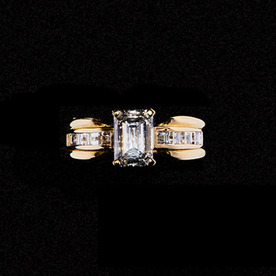 Emerald Cut Split Band Ring