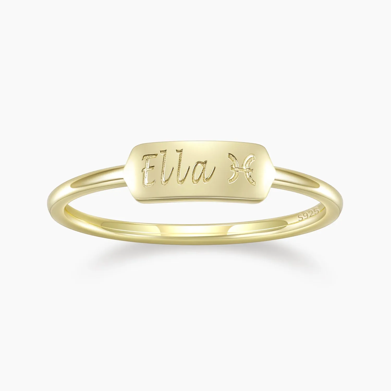 Engravable Letter Ring For Gift