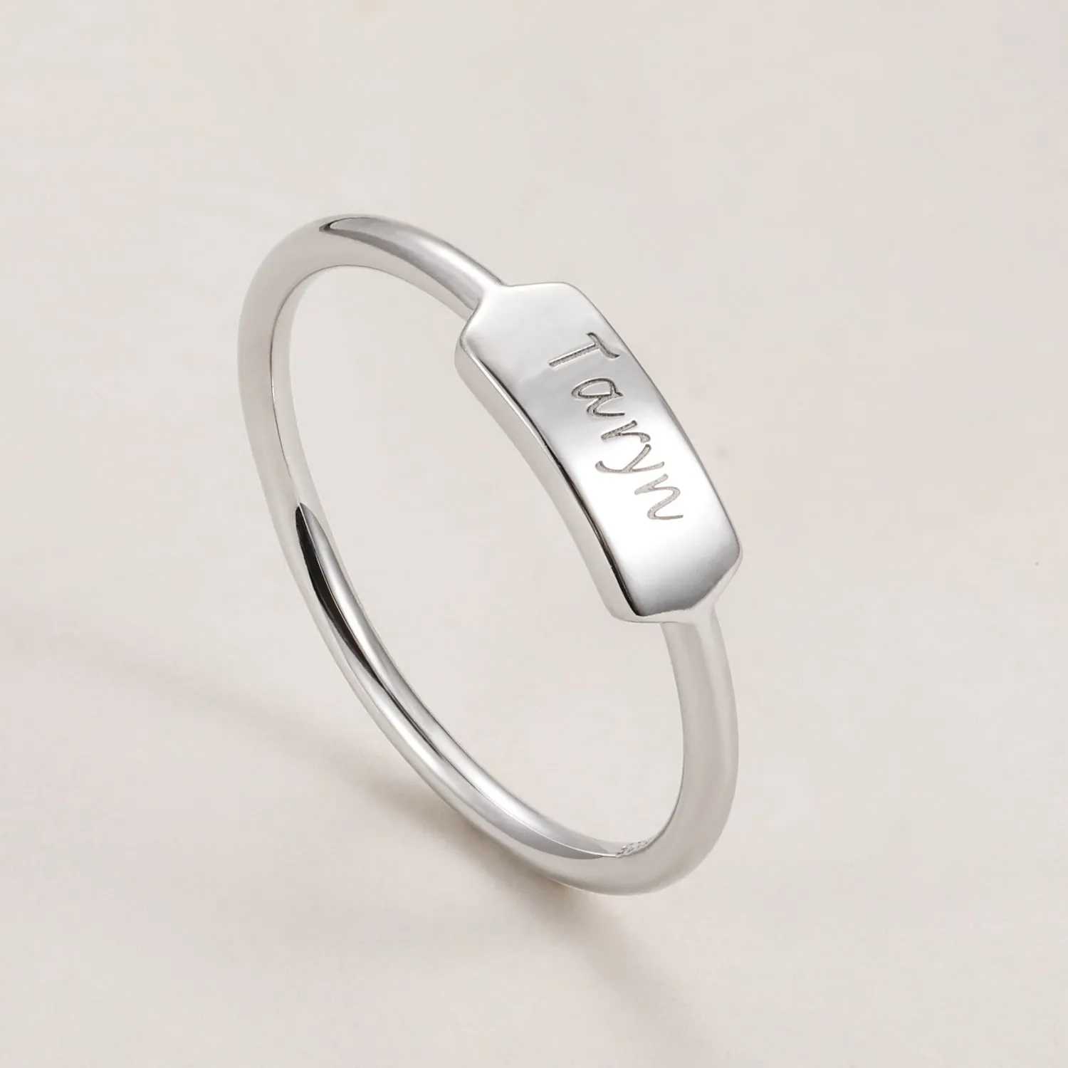Engravable Letter Ring For Gift