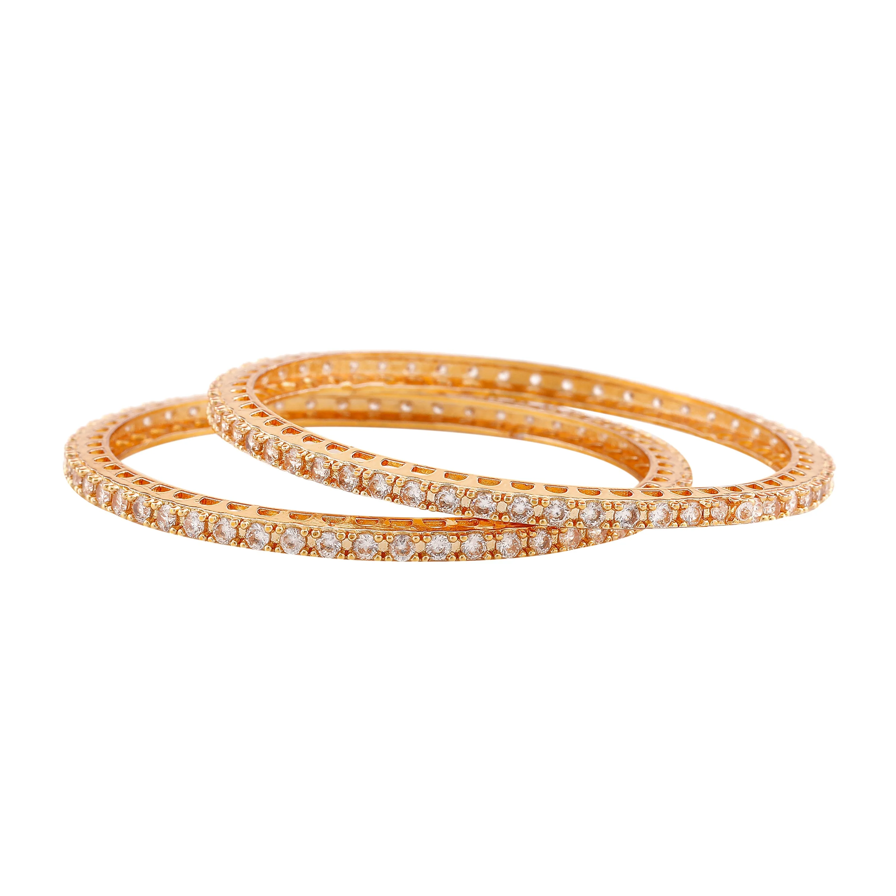 Estele Gold Plated CZ Ravishing Designer Bangles for Women