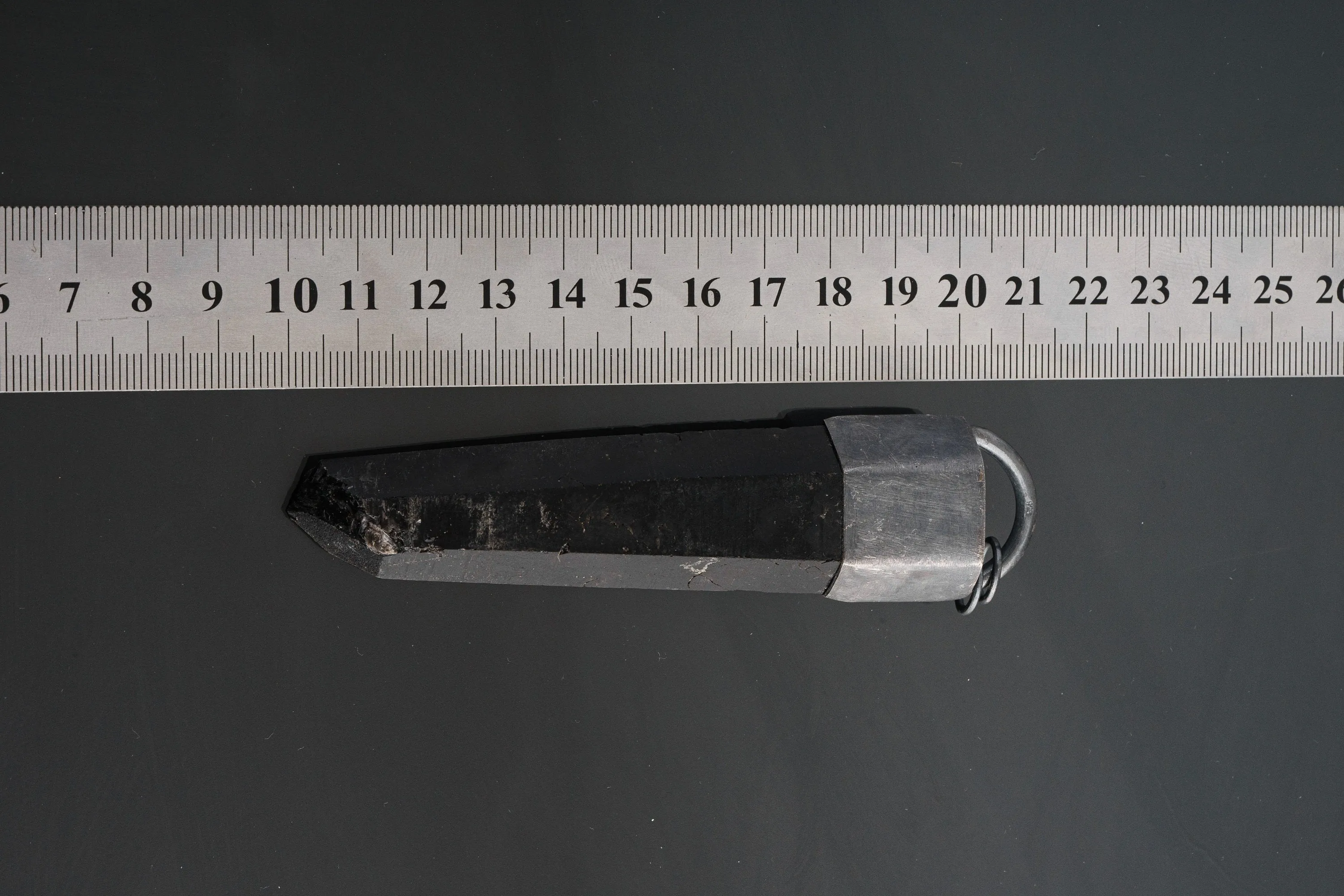 Ethereal Resonance: Rare and Long Dark Lemurian Laser Manifestation Smokey Quartz - Sterling Silver Crystal Pendant