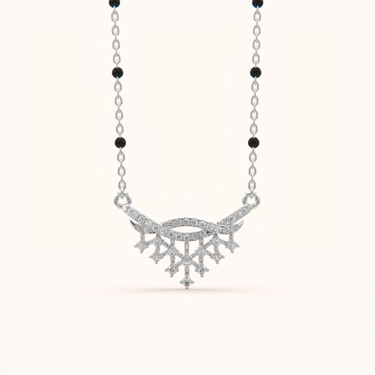 Ethereal Snowflake Silver Mangalsutra