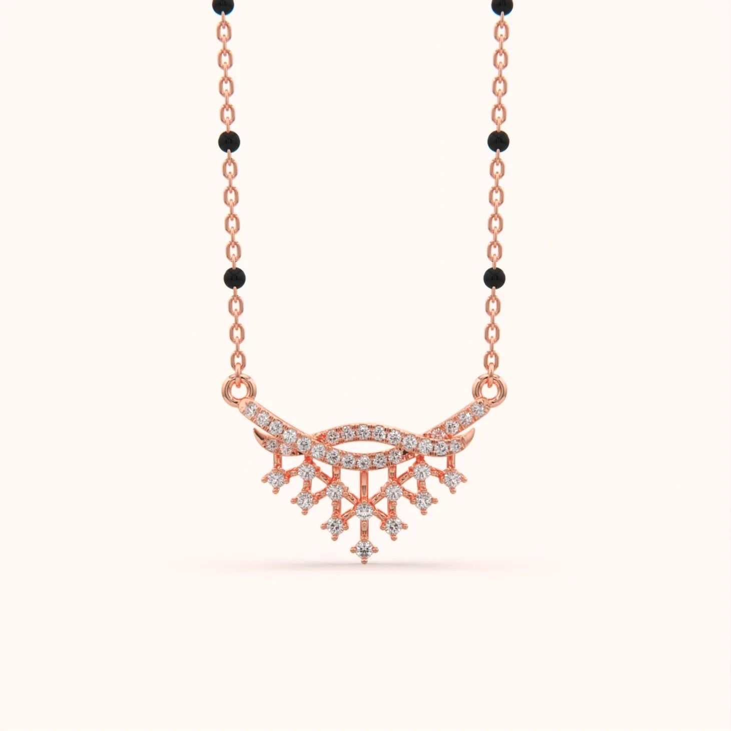 Ethereal Snowflake Silver Mangalsutra